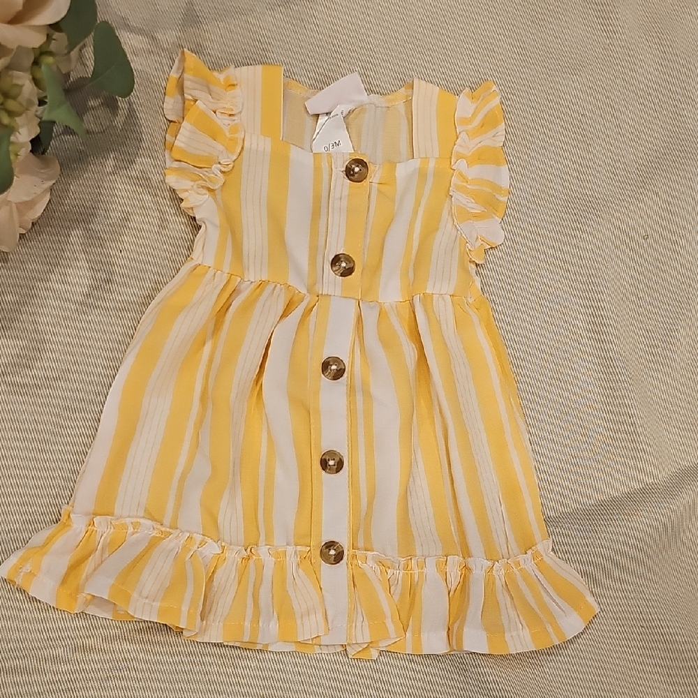 Yellow Striped Kids Dress